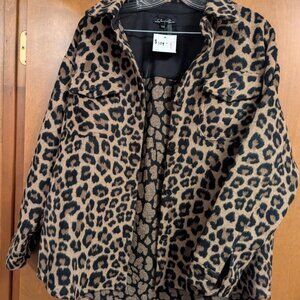 NWT Charlie B, size small Leopard Button Top/Jacket